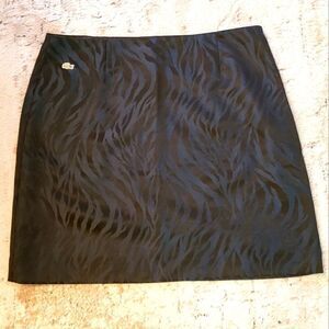 Lacoste Live NWT XLarge Blue Black Animal Print Lined Mini Skirt